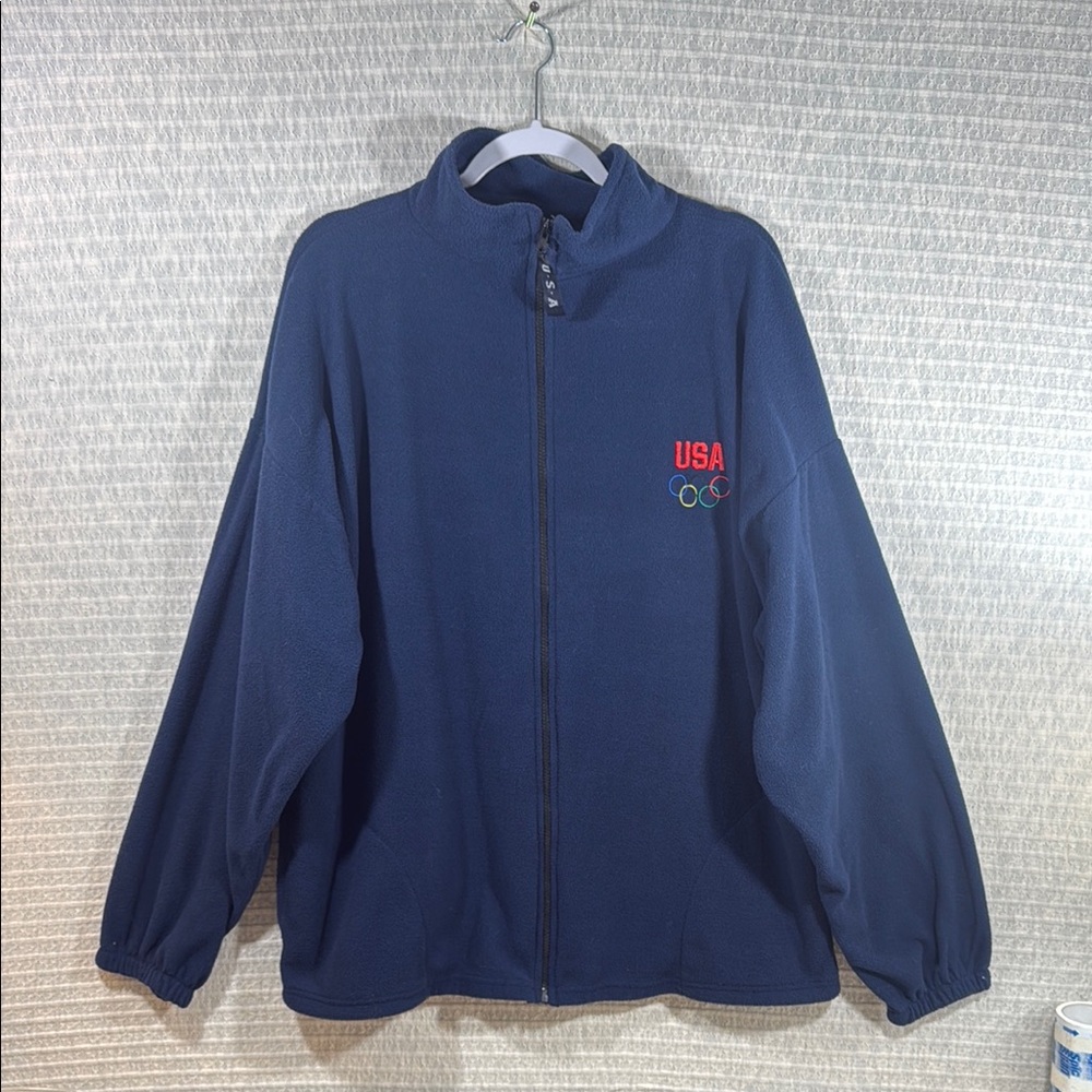 USA Olympic Navy Blue Fleece Jacket